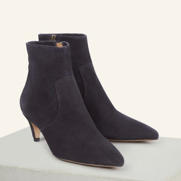 Isabel Marant Derst Black Suede Zip Kitten Heel Ankle Boots Booties - Picture 1 of 14